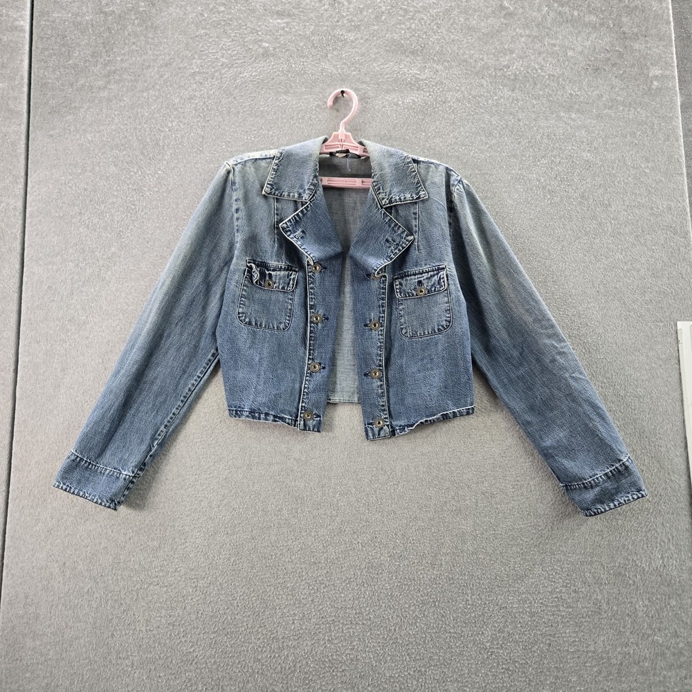 VINTAGE Ralph Ralph Lauren Women Jacket 12 Blue USA Crop Denim